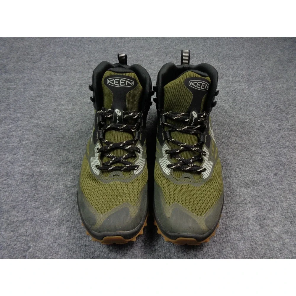 Keen Zionic NXT Mid Mens Hiking Shoes 10.5 Waterproof Boots Green Black Tan